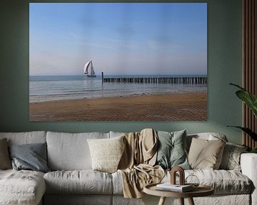 Sailing boat along the coast of Walcheren by Patrick Riemens