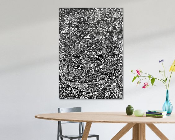 Voorbeeld van het werk in een kamer