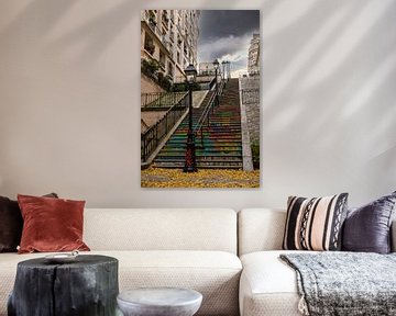 Colorful stairs in Paris by Nynke Altenburg