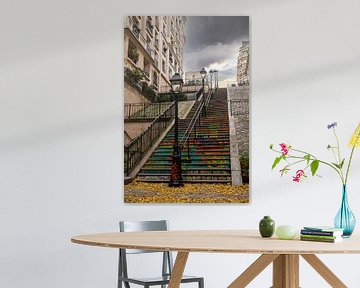 Kleurrijke trap in Parijs van Nynke Altenburg