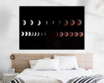 Zusammenstellung der totalen Mondfinsternis im Januar 2019 von Michelle Peeters
