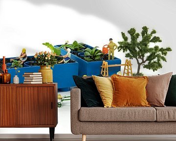 miniatuurtjes in de groentetuin