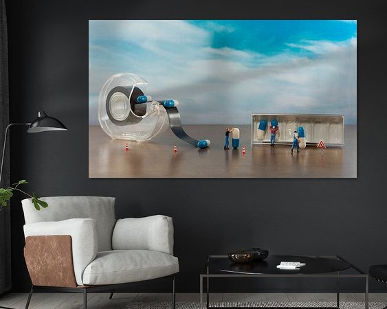 Voorbeeld van het werk in een kamer