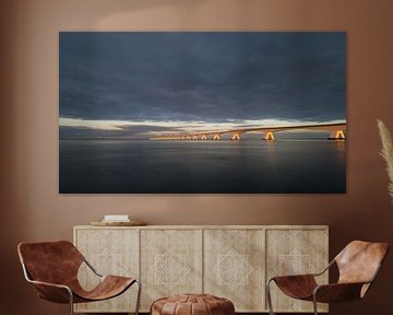 Zeeland bridge in evening light