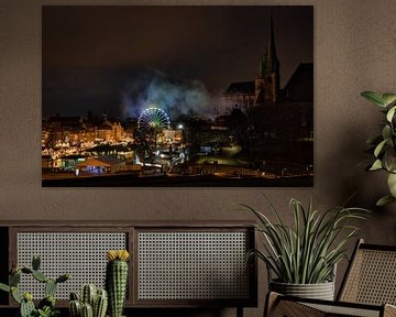 Kerstmarkt in Erfurt op de Domplatz van Alexander Ließ