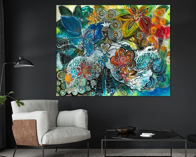 Voorbeeld van het werk in een kamer