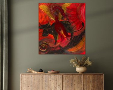 Voorbeeld van het werk in een kamer