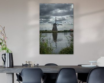 Hollandse windmolen aan de Kinderdijk van Mart Houtman