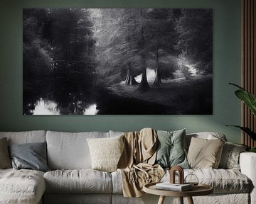 Droom bos met moeras cipressen.Dream forest. van Saskia Dingemans Awarded Photographer