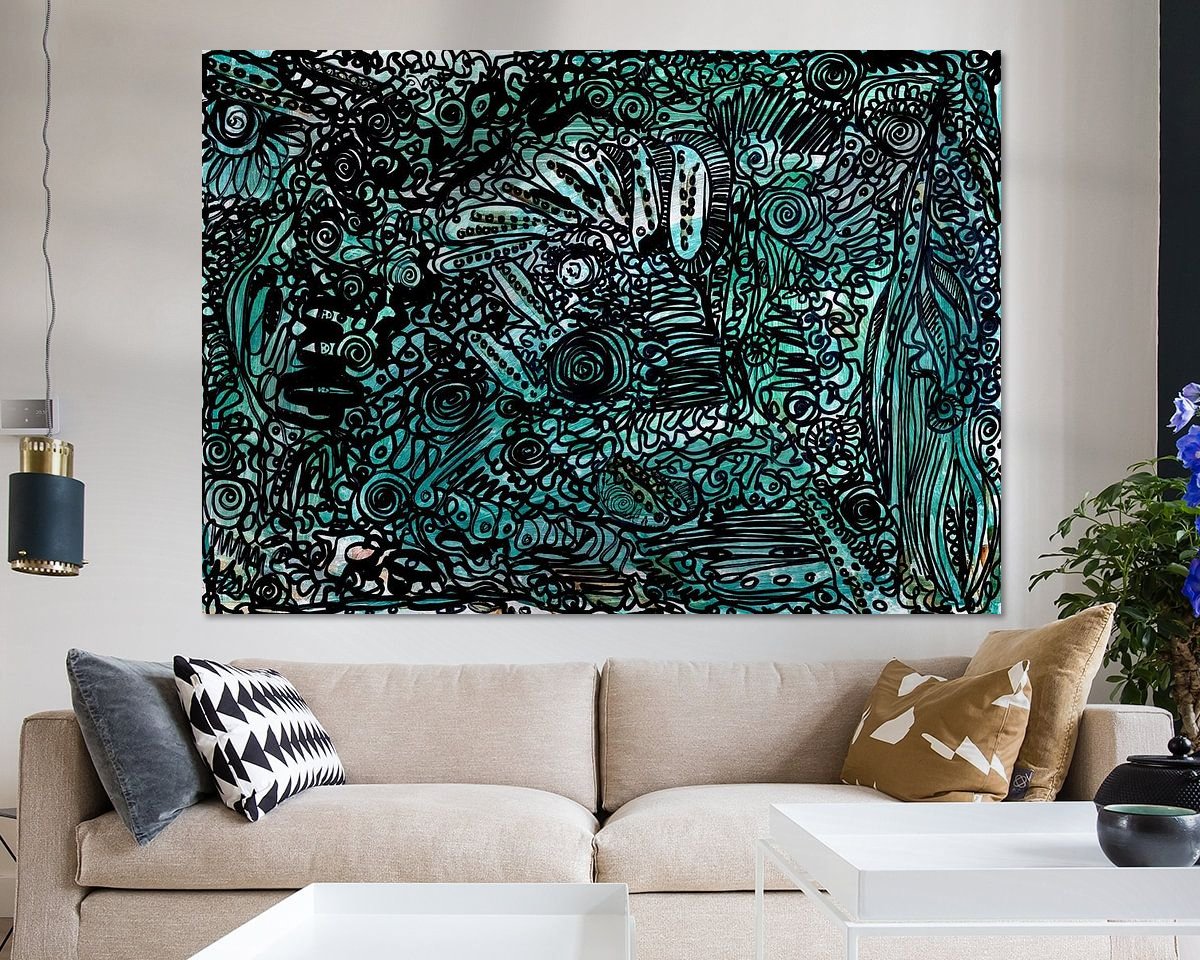 Voorbeeld van het werk in een kamer