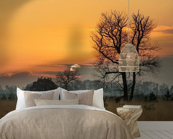 Sfeerimpressie behang: Zonsondergang op Strabrecht van Hetwie van der Putten