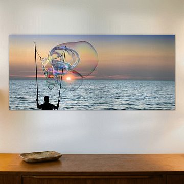 Bellenblazer bij zonsondergang van Dirk Verwoerd