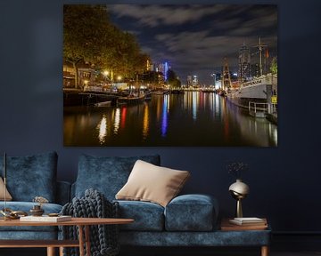 Photographie de nuit - Rotterdam sur Bert v.d. Kraats Fotografie