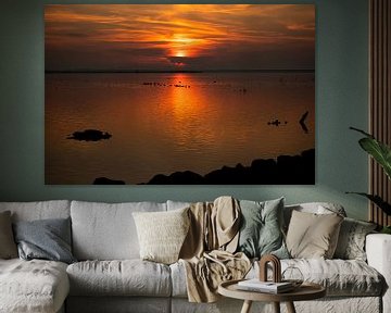 Sonnenuntergang auf dem IJsselmeer von Made by Voorn