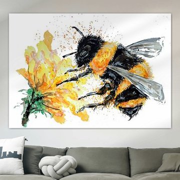 Fat bumblebee collects pollen by Sebastian Grafmann
