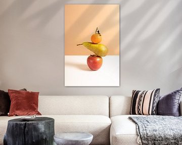 Apfel, Birne & Mandarine' Stilleben mit Obst (Porträt) von Abri&Koos