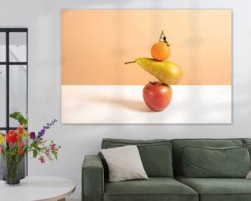 ‘Appel, peer & mandarijn’ Fruitstilleven (liggend) van Abri&Koos