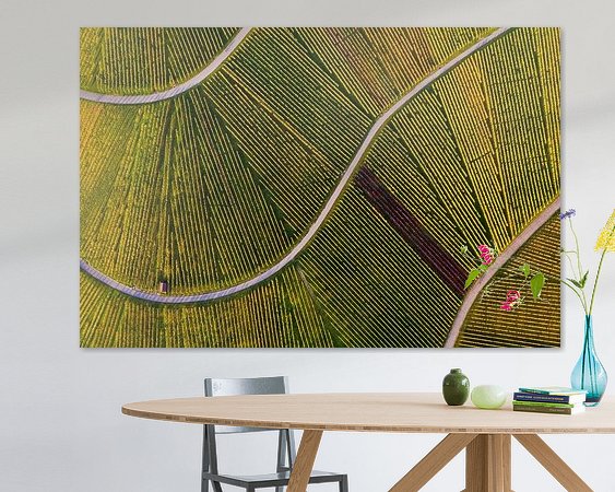 Voorbeeld van het werk in een kamer