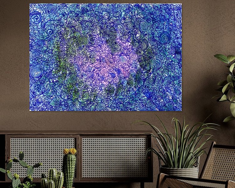 Voorbeeld van het werk in een kamer