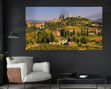 Panoramafoto van San Gimignano van Henk Meijer Photography