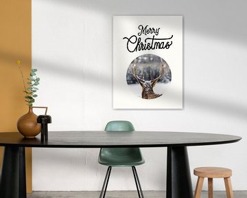 Deer Christmas Print - Frohe Weihnachten