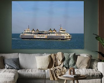 Ferry between Den Helder and Texel sailing on the open sea by Sjoerd van der Wal