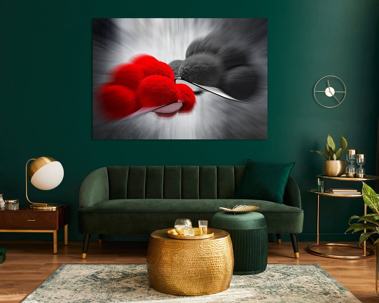 Voorbeeld van het werk in een kamer