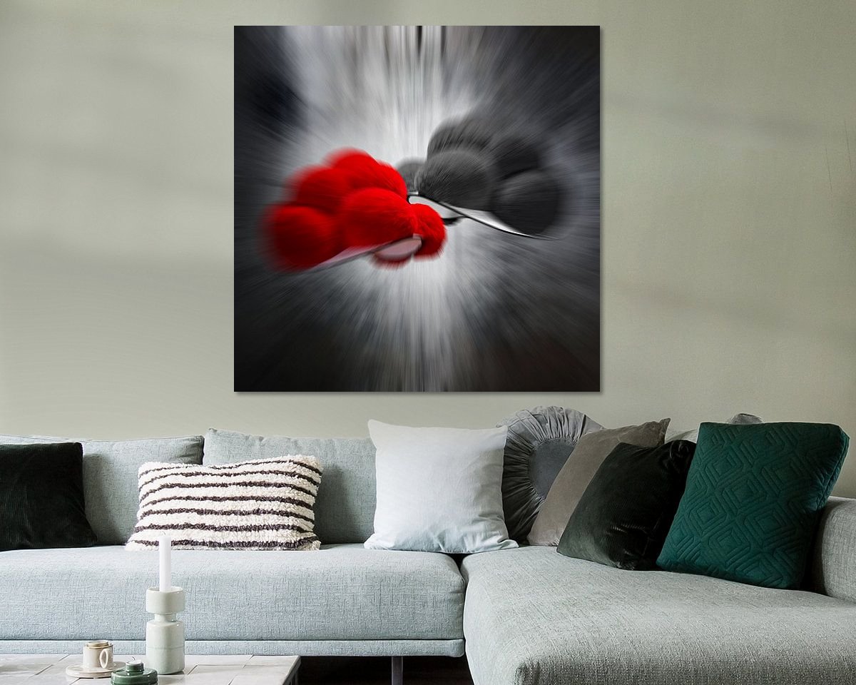 Voorbeeld van het werk in een kamer
