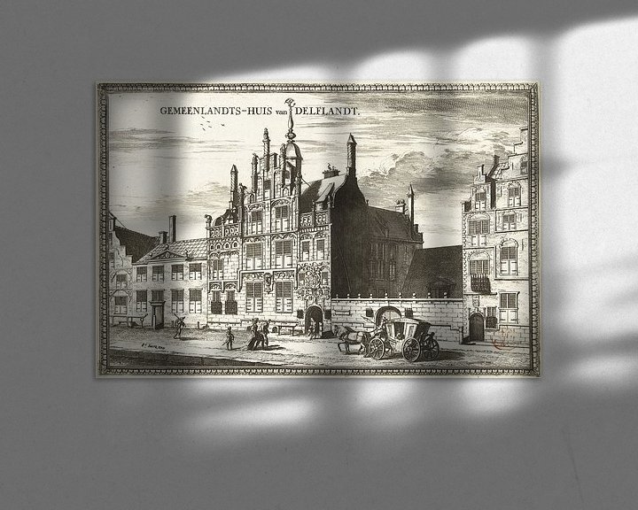 Beispiel: Coenraet Decker, Ansicht des Delfland Commonwealth House in Delft, 1678 - 1703 von Atelier Liesjes