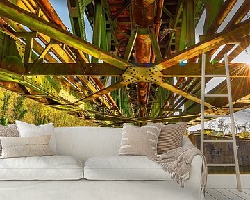 Railway bridge over the Ruhr in Essen Kettwig Ruhr area Germany by Dieter Walther