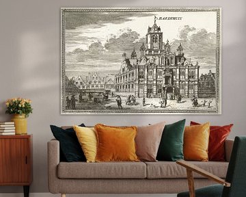 Coenraet Decker, Vue de l'hôtel de ville de Delft, 1678 - 1703