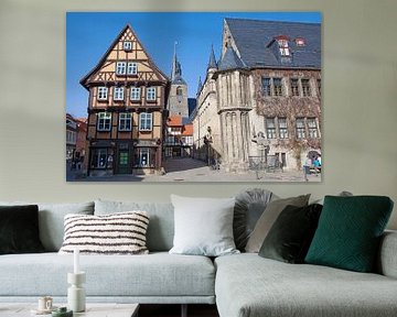 Deutschland: Welterbestadt Quedlinburg - Marktplatz mit Rathaus und Marktkirche St. Benedikti von t.ART