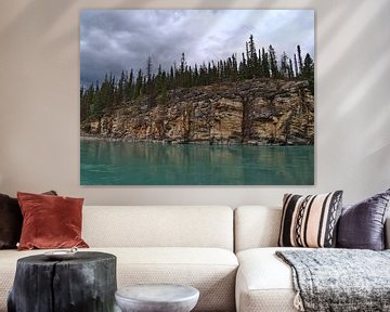 Rock face at the Athabasca River by Timon Schneider