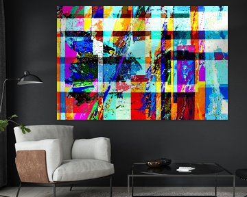 Modern, Abstract Digitaal Kunstwerk in Diverse kleuren van Art By Dominic