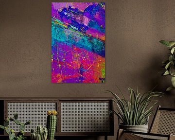 Modern, Abstract Digitaal Kunstwerk in Roze Paars