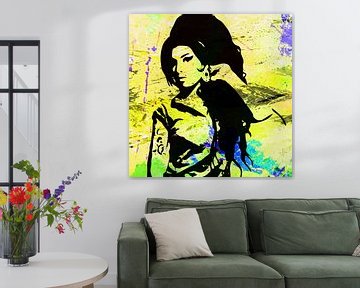 Amy Winehouse Modernes abstraktes Porträt von Art By Dominic