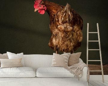 Chicken on a stick, broken egg, oops! by Mariska Vereijken