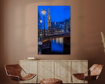 Blue hour on the Prinsengracht in Amsterdam by Peter Bartelings