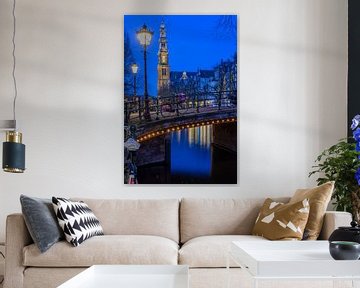 Blauwe uurtje op de Prinsengracht in Amsterdam