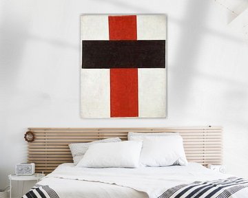 Groot kruis in zwart over rood op wit, Kazimir Malevich