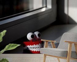 Voorbeeld van het werk in een kamer
