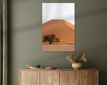 Zandduin in de Sossusvlei, Namibië van Suzanne Spijkers