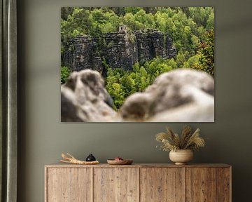 Bielatal in Saxon Switzerland - View towards Kaiser-Wilhelm-Feste by Pixelwerk