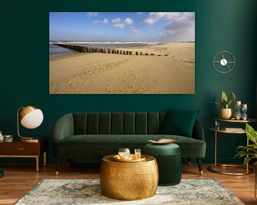 Storm aan het strand, Zeeuws-Vlaanderen van Kees van der Have