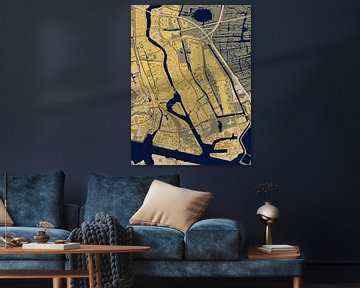 Kaart van Zaanstad in de stijl van Gustav Klimt van Maporia