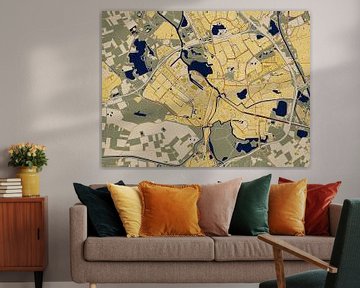 Kaart van 's-Hertogenbosch in de stijl van Gustav Klimt van Maporia