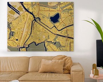 Kaart van het centrum van 's-Hertogenbosch in de stijl van Gustav Klimt van Maporia