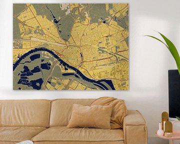 Kaart van Arnhem in de stijl van Gustav Klimt van Maporia