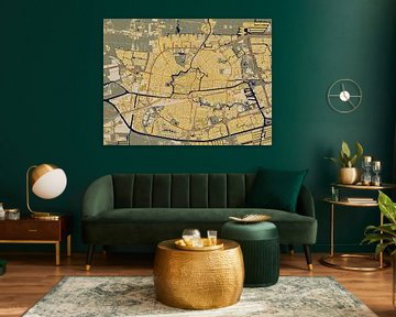 Carte de Leeuwarden dans le style de Gustav Klimt sur Maporia