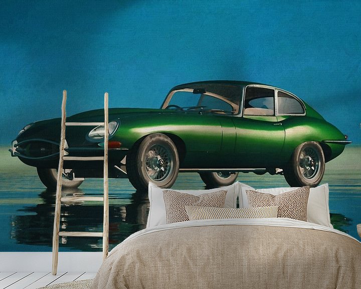 Sfeerimpressie behang: Jaguar E- Type uit 1960 van Jan Keteleer
